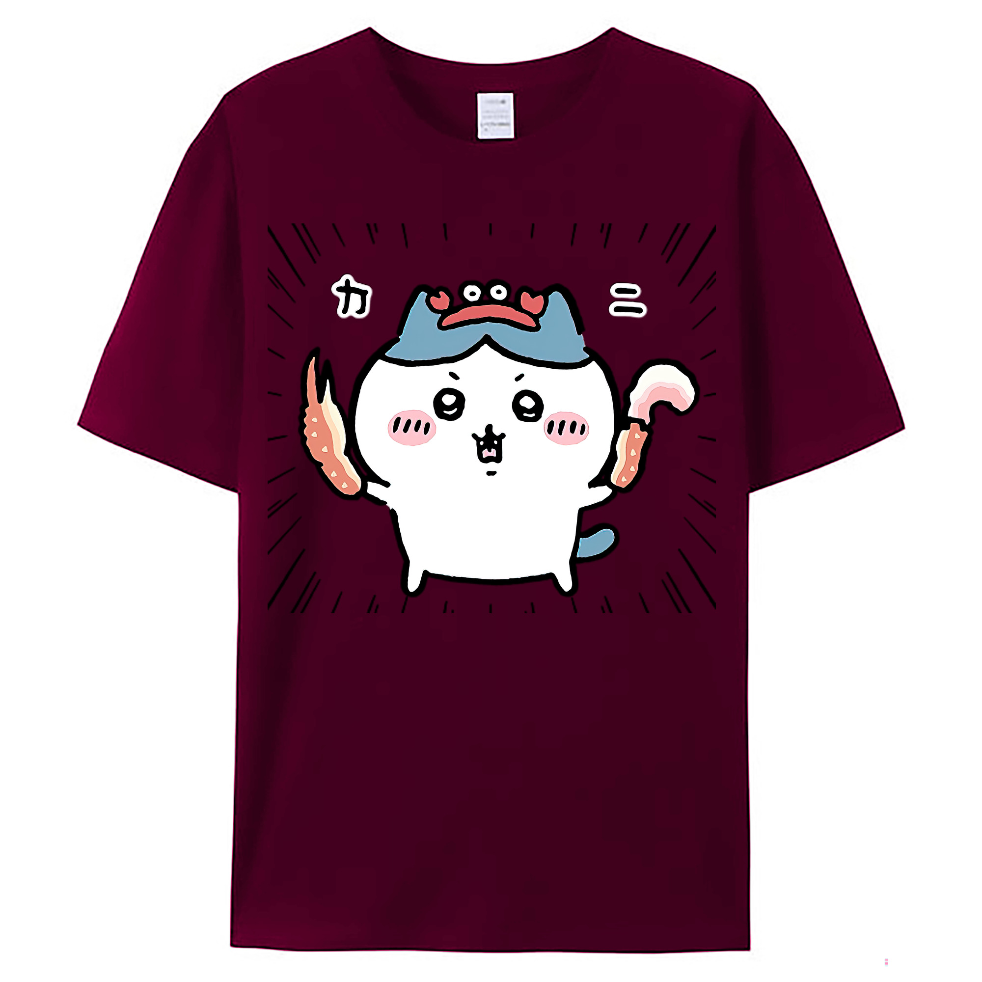 （画像用） ちいかわ ハチワレ Chii-kawa hachiware レディースカジュアルプリントTシャツ（綿100％）